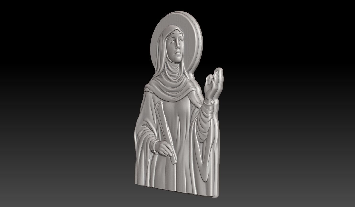 Saint Hildegard of Bingen - 250422 3D print model_1