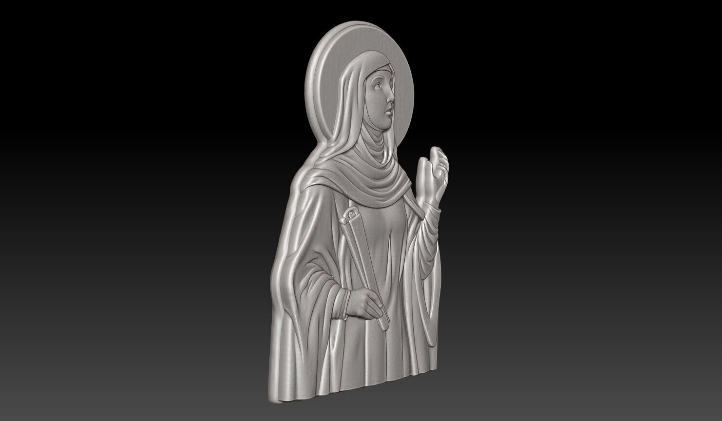 Saint Hildegard of Bingen - 250422 3D print model_2