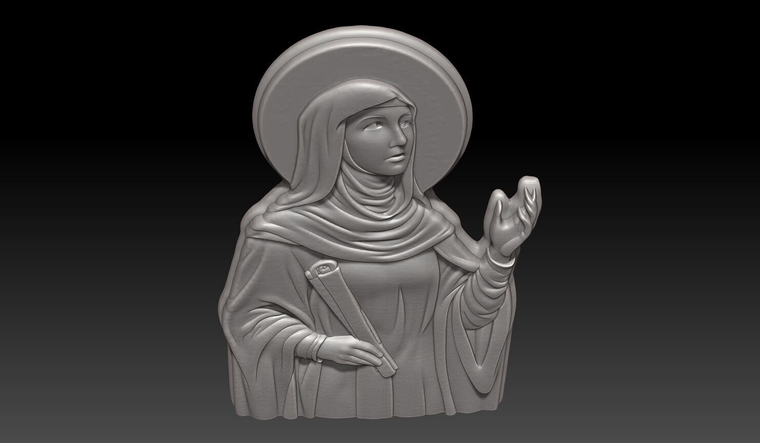 Saint Hildegard of Bingen - 250422 3D print model_3