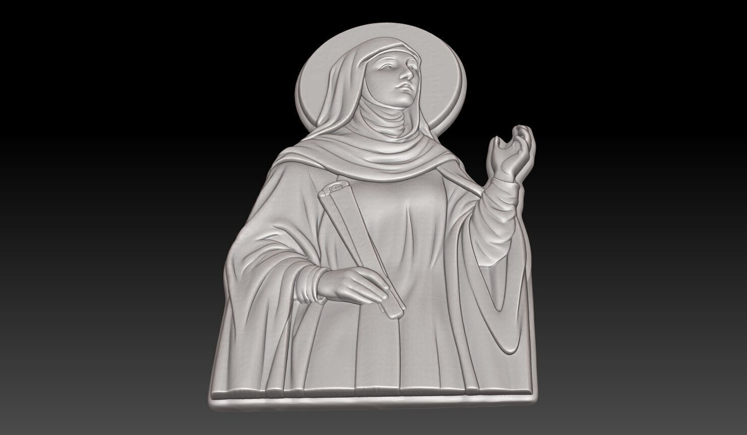 Saint Hildegard of Bingen - 250422 3D print model_4
