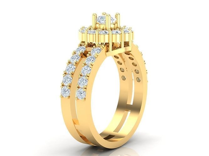 Solitare Women Ring 1WR194 3D print model