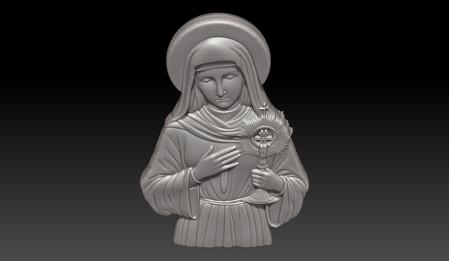 Saint Clare of Assisi - 250422 3D print model_3