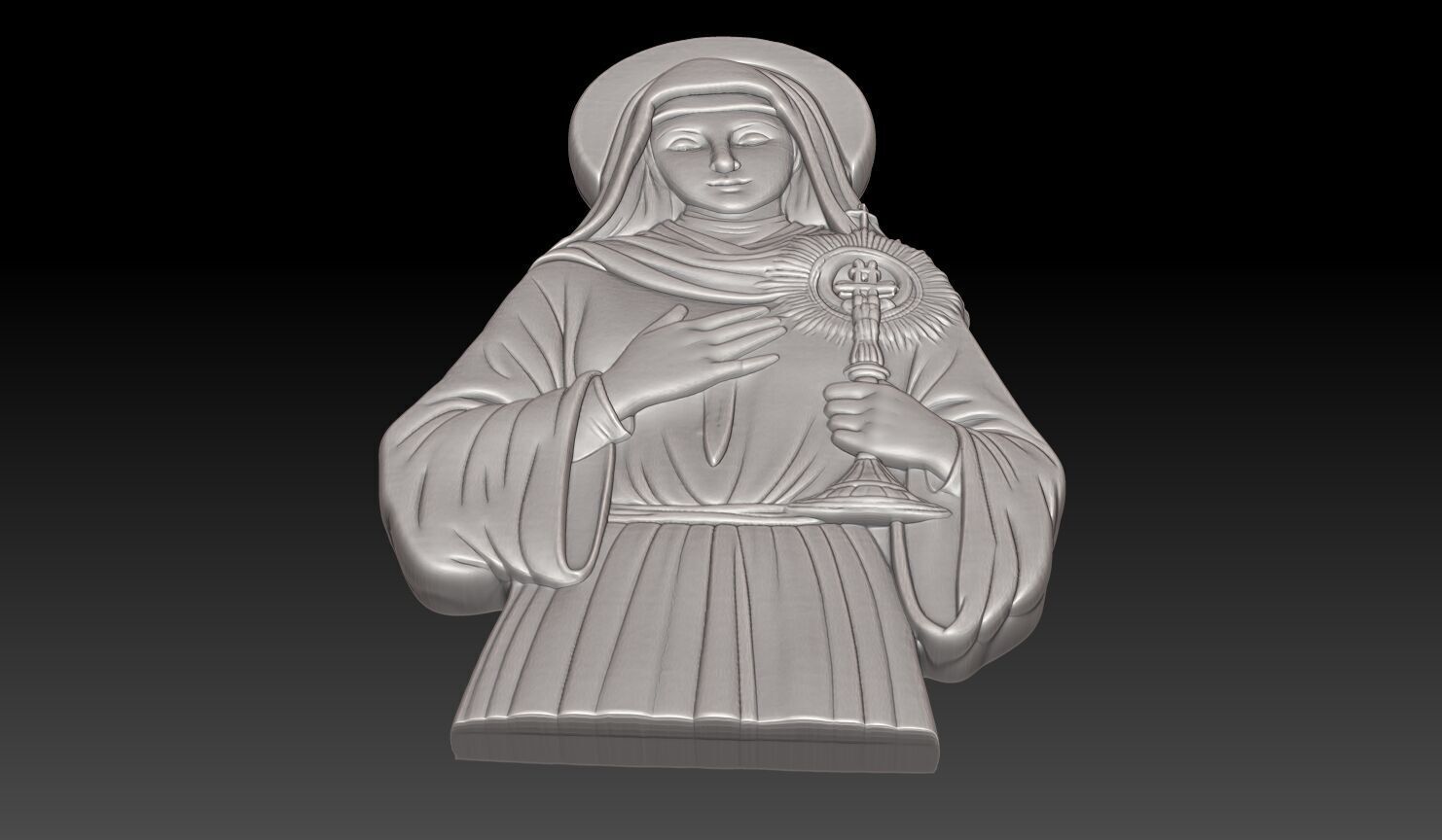 Saint Clare of Assisi - 250422 3D print model_4
