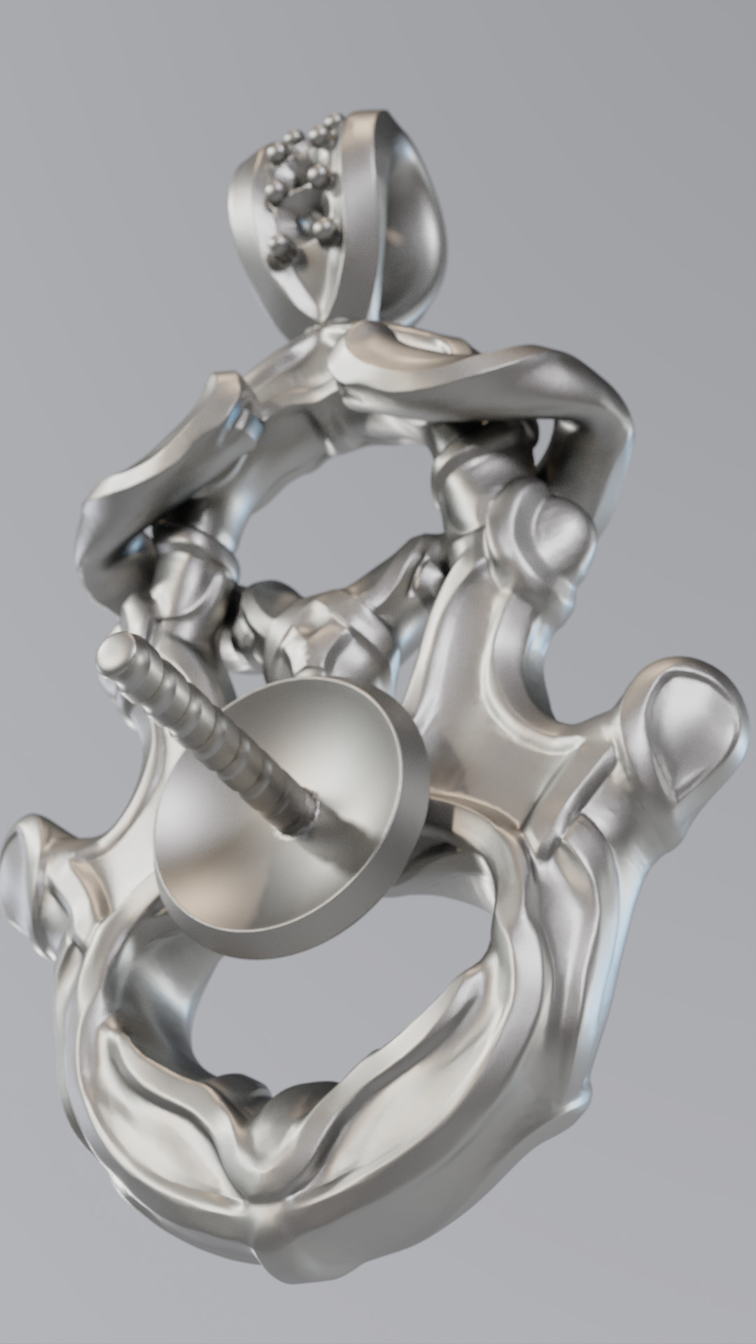 Sculpted Pendants for Pearls size 10mm 3D print model_7