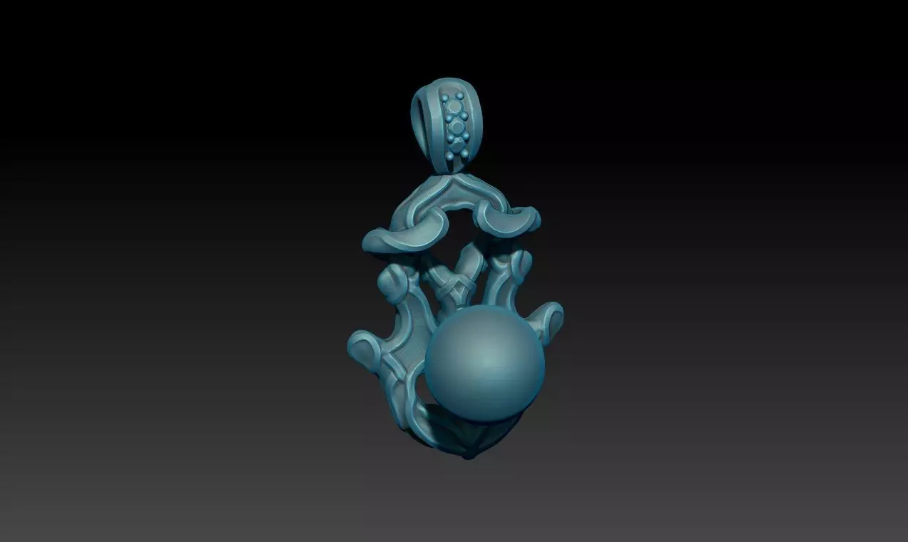 Sculpted Pendants for Pearls size 10mm 3D print model_0