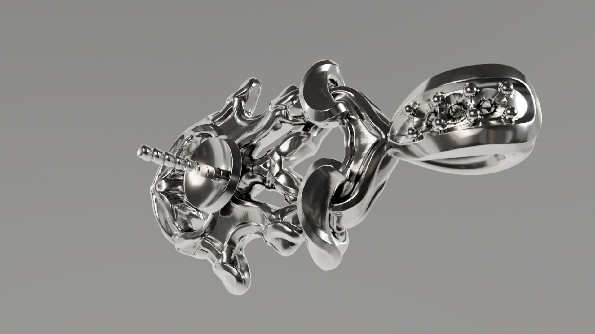 Sculpted Pendants for Pearls size 10mm 3D print model_4