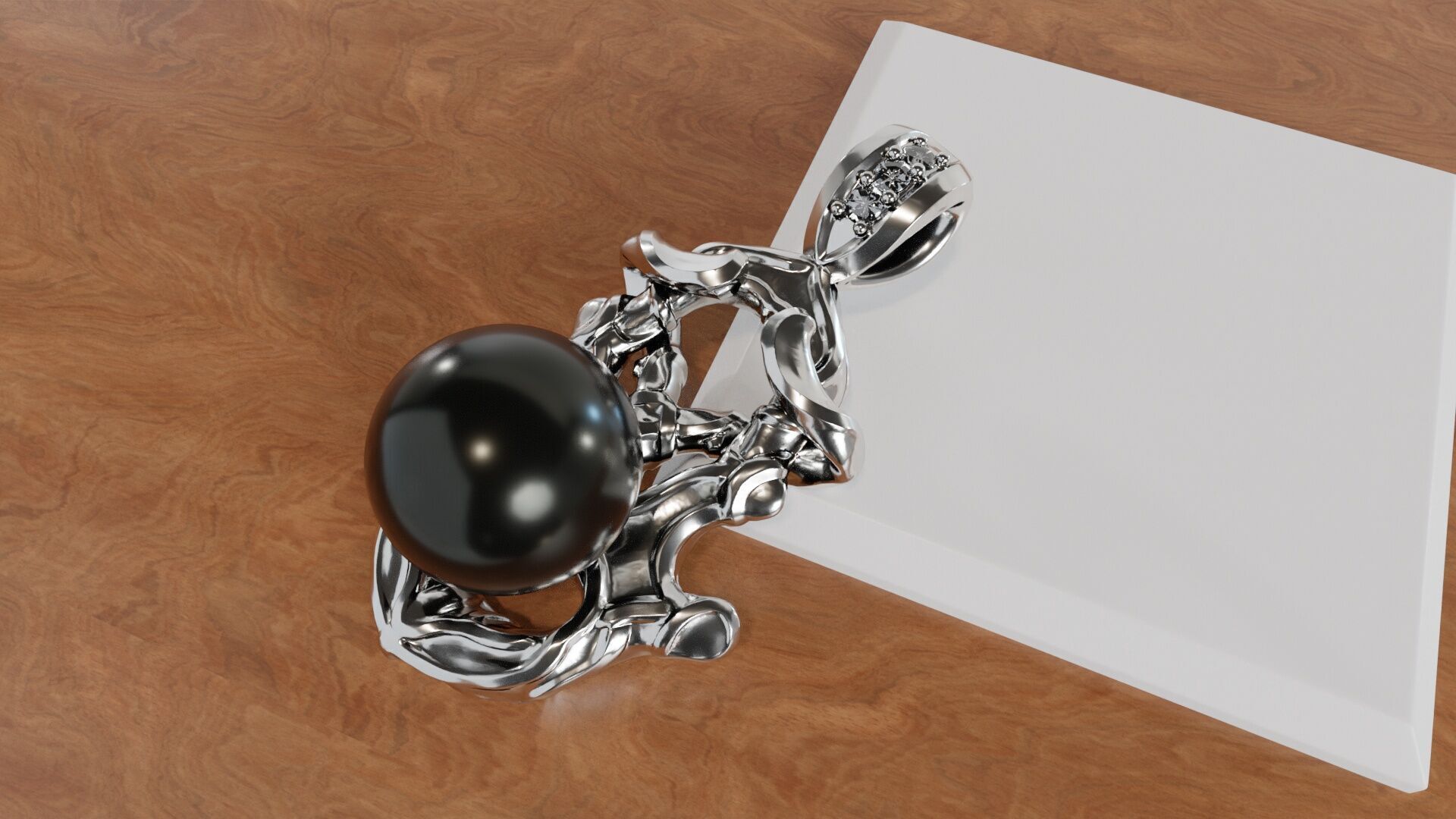 Sculpted Pendants for Pearls size 10mm 3D print model_3