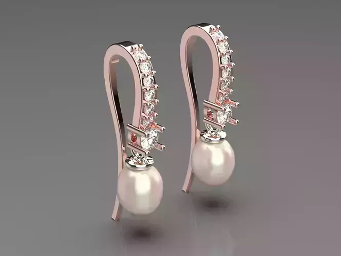 diamond pearl earring pe0024