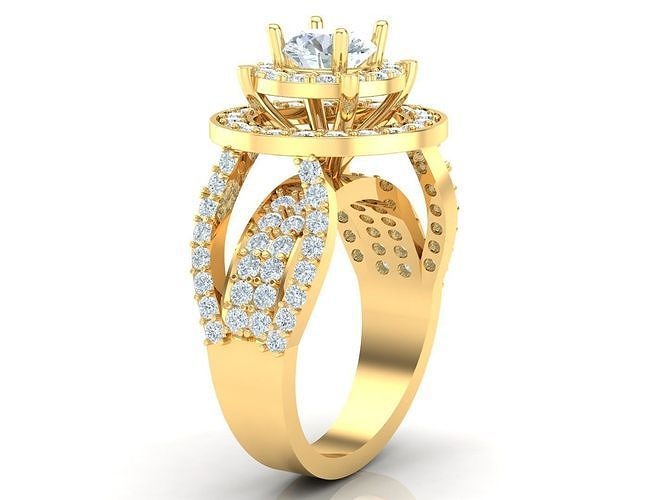 Solitare Women Ring 1WR172 3D print model
