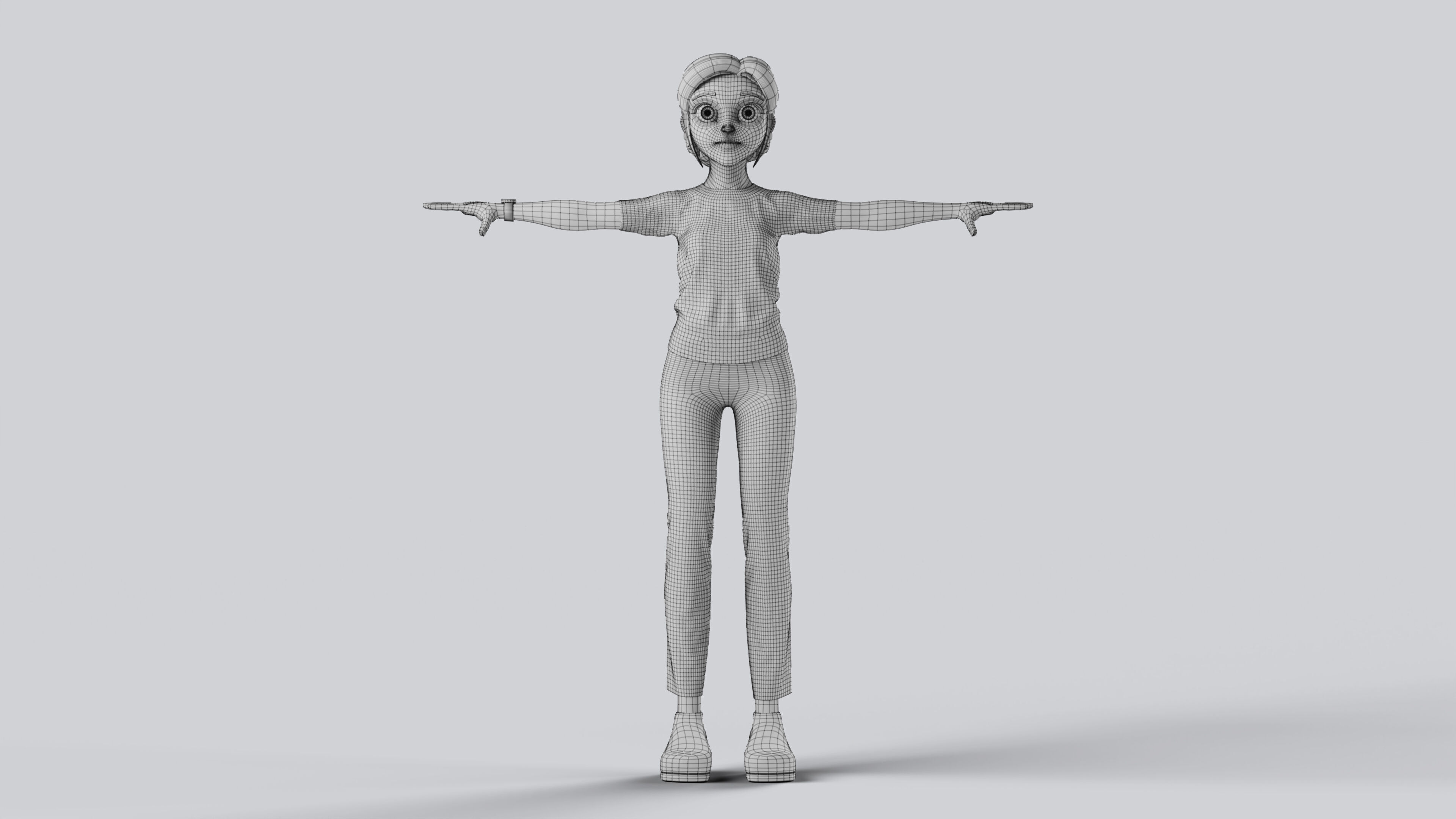 Mother Stylized Character Fully Rigged Game Animation Ready 3D model_8