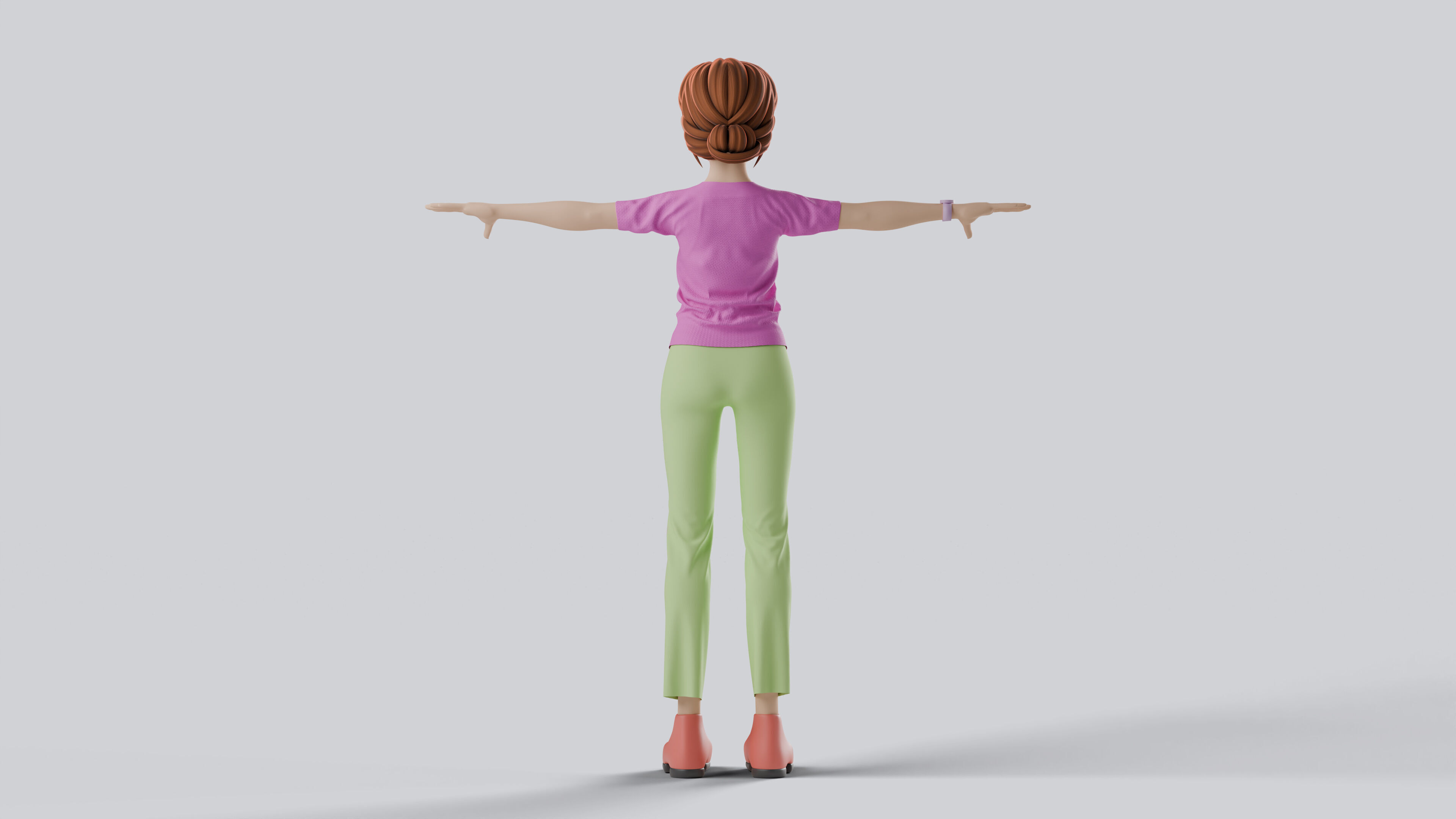 Mother Stylized Character Fully Rigged Game Animation Ready 3D model_3