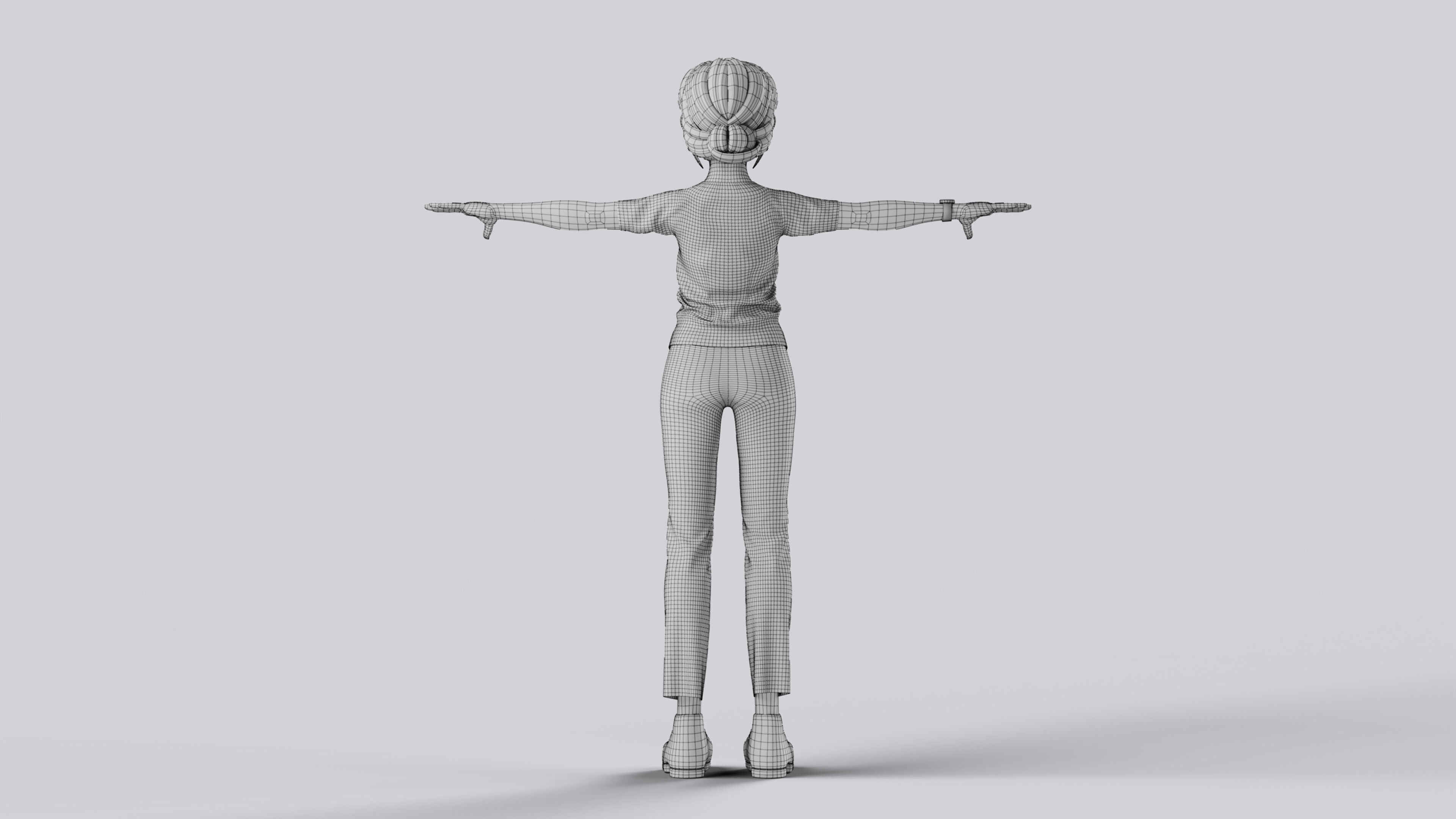 Mother Stylized Character Fully Rigged Game Animation Ready 3D model_9