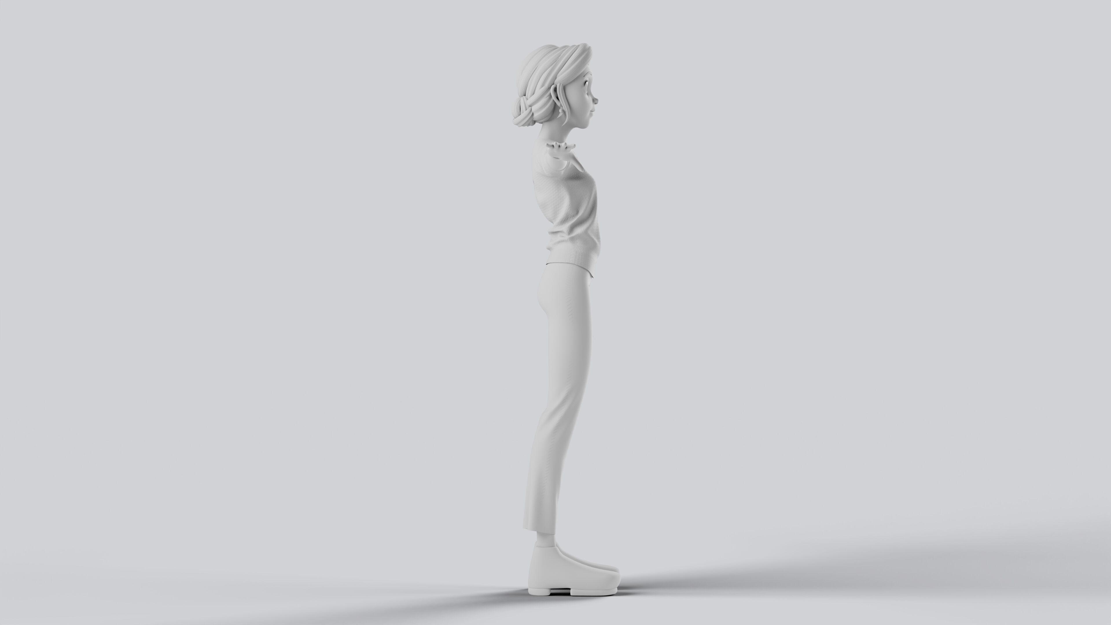Mother Stylized Character Fully Rigged Game Animation Ready 3D model_7