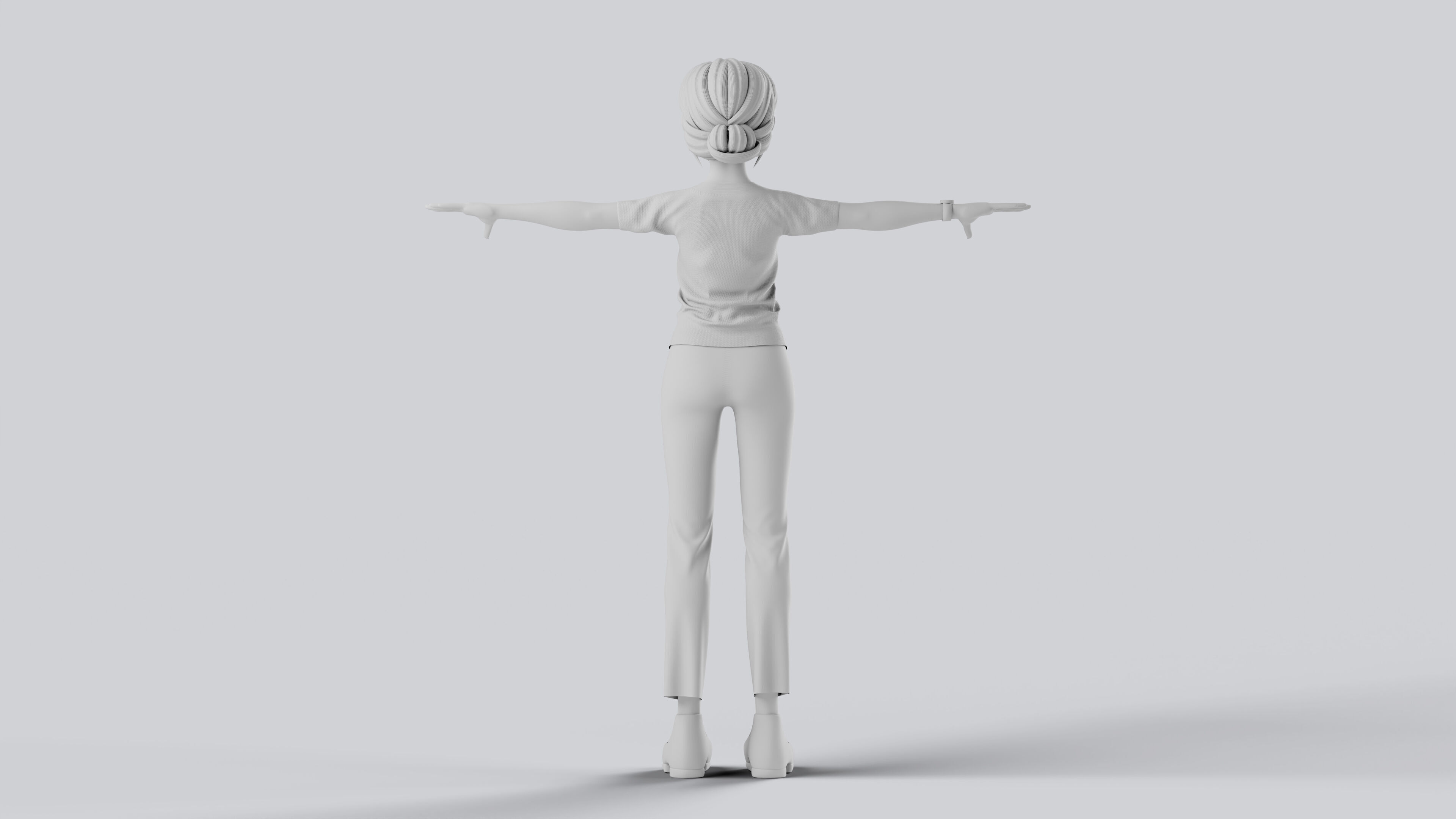 Mother Stylized Character Fully Rigged Game Animation Ready 3D model_6