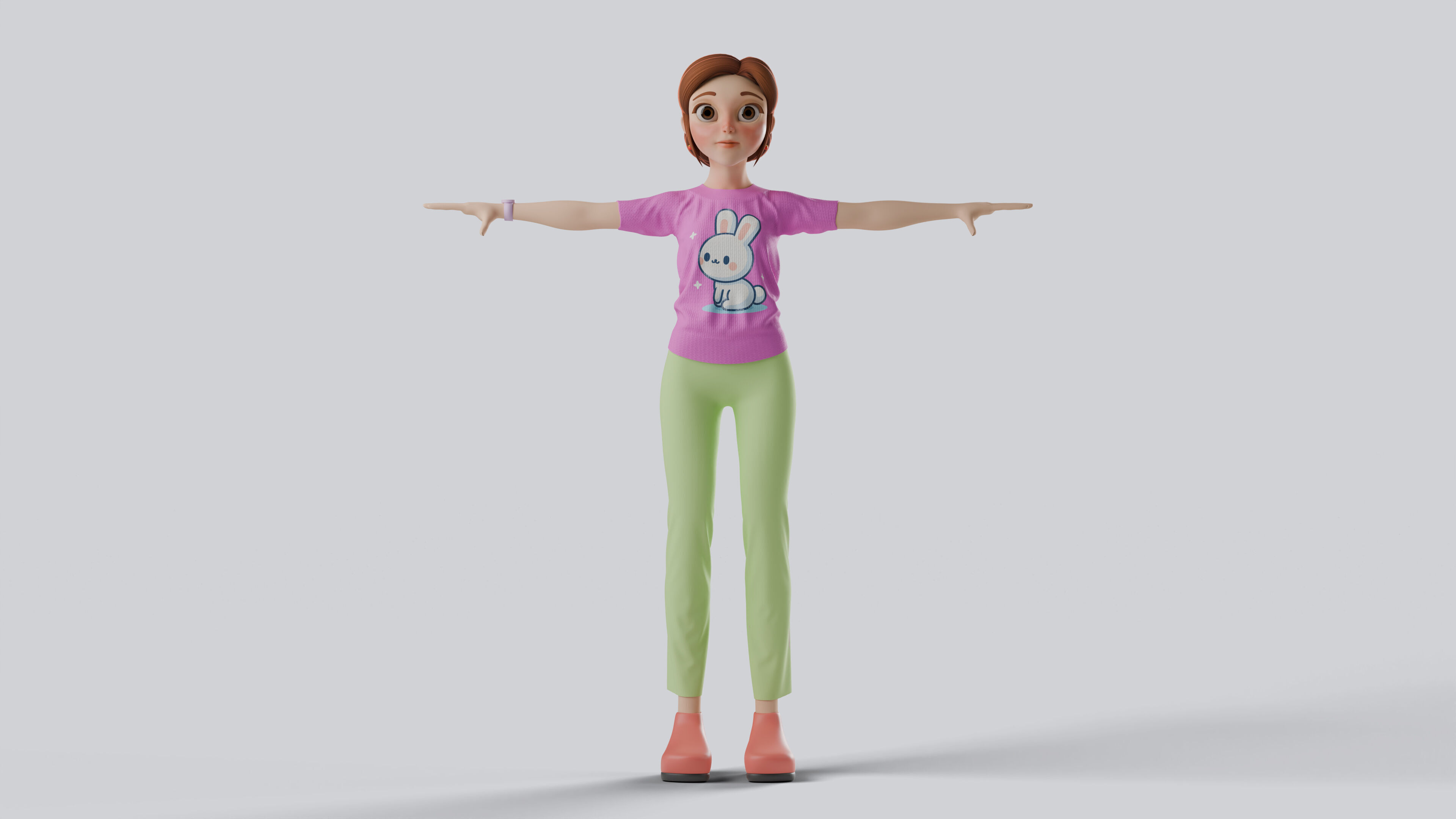 Mother Stylized Character Fully Rigged Game Animation Ready 3D model_2