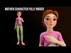 Mother Stylized Character Fully Rigged Game Animation Ready 3D model_1