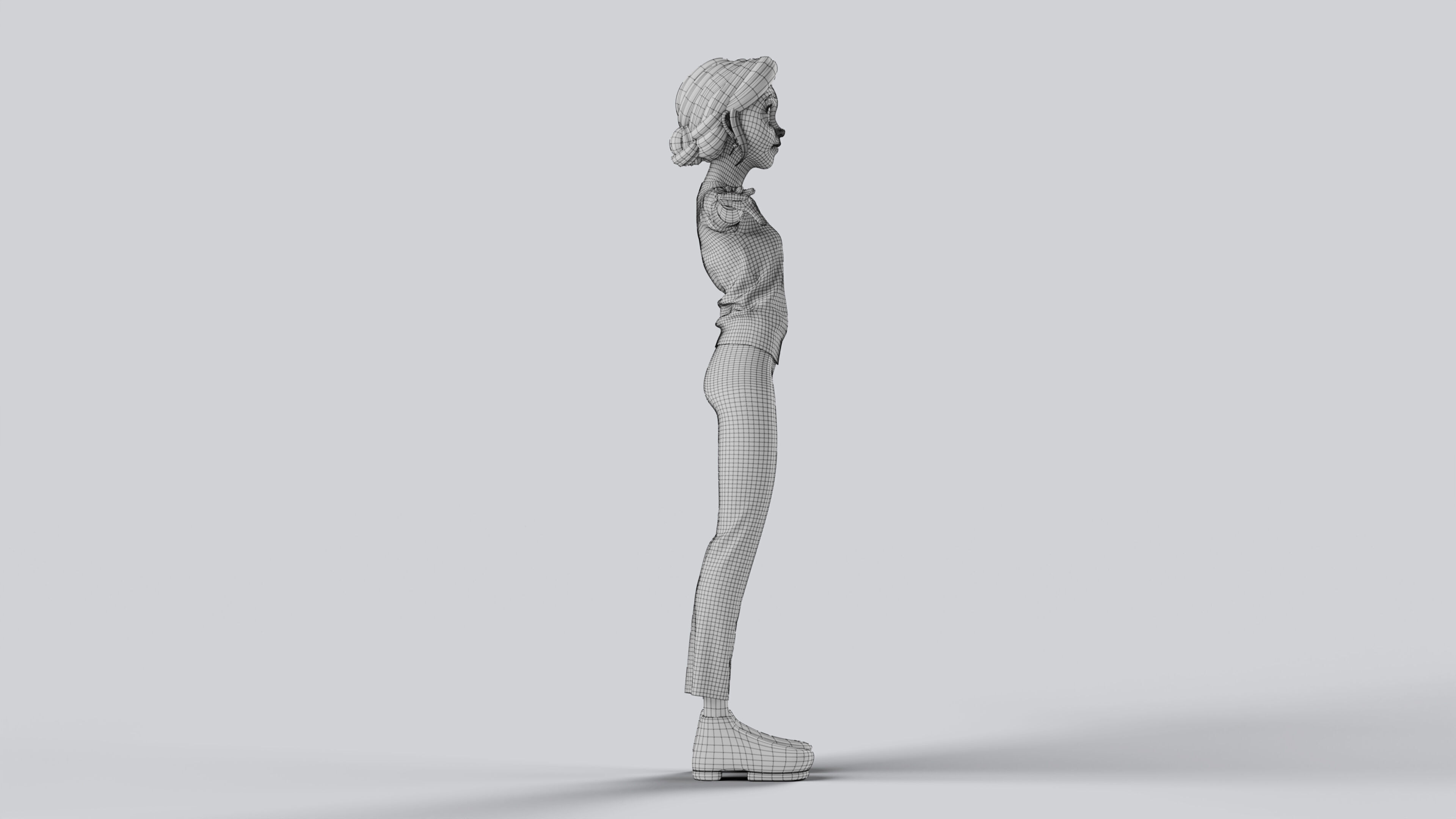 Mother Stylized Character Fully Rigged Game Animation Ready 3D model_10