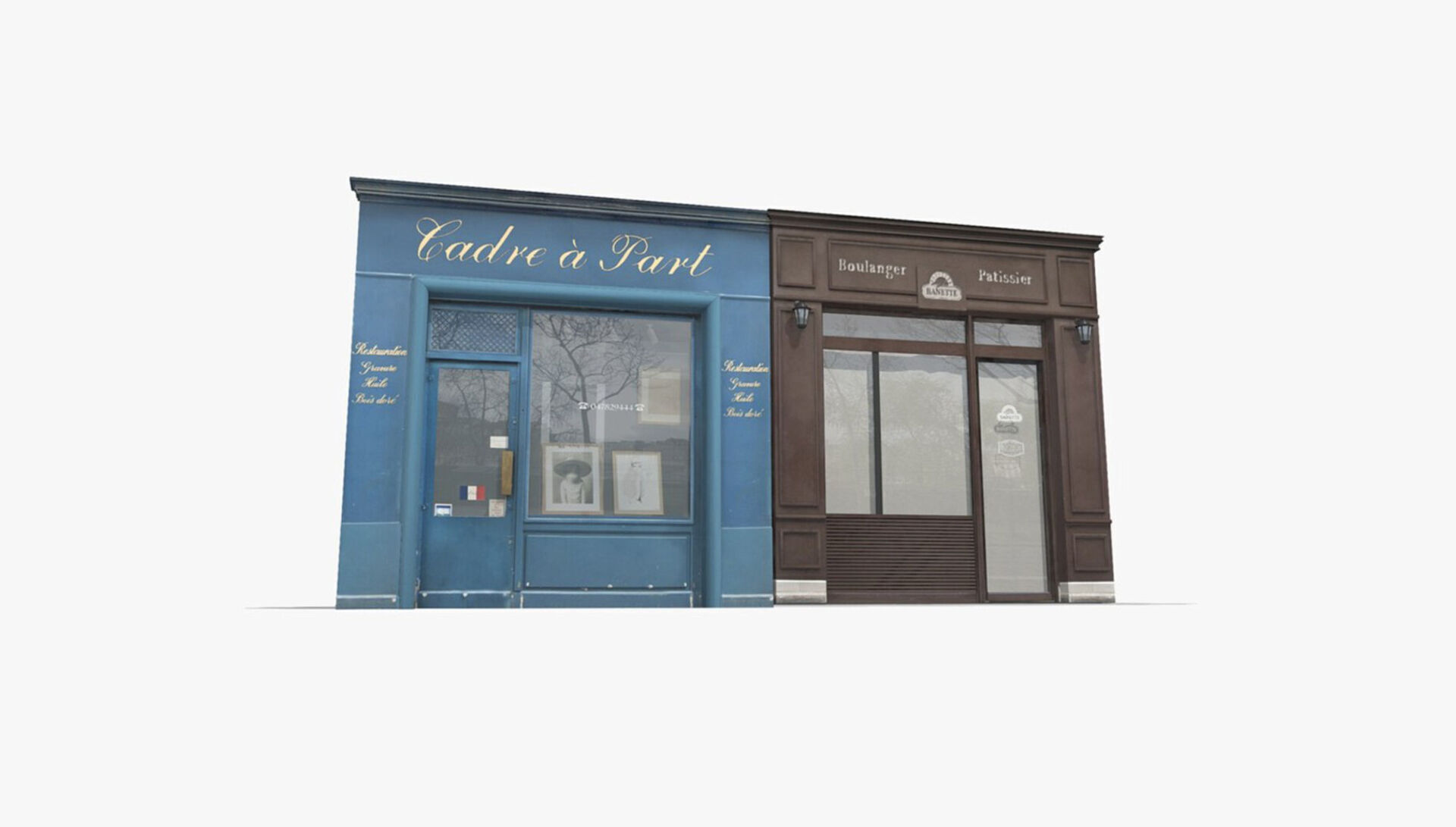 Paris Buildings Collection Low-poly 3D model_35