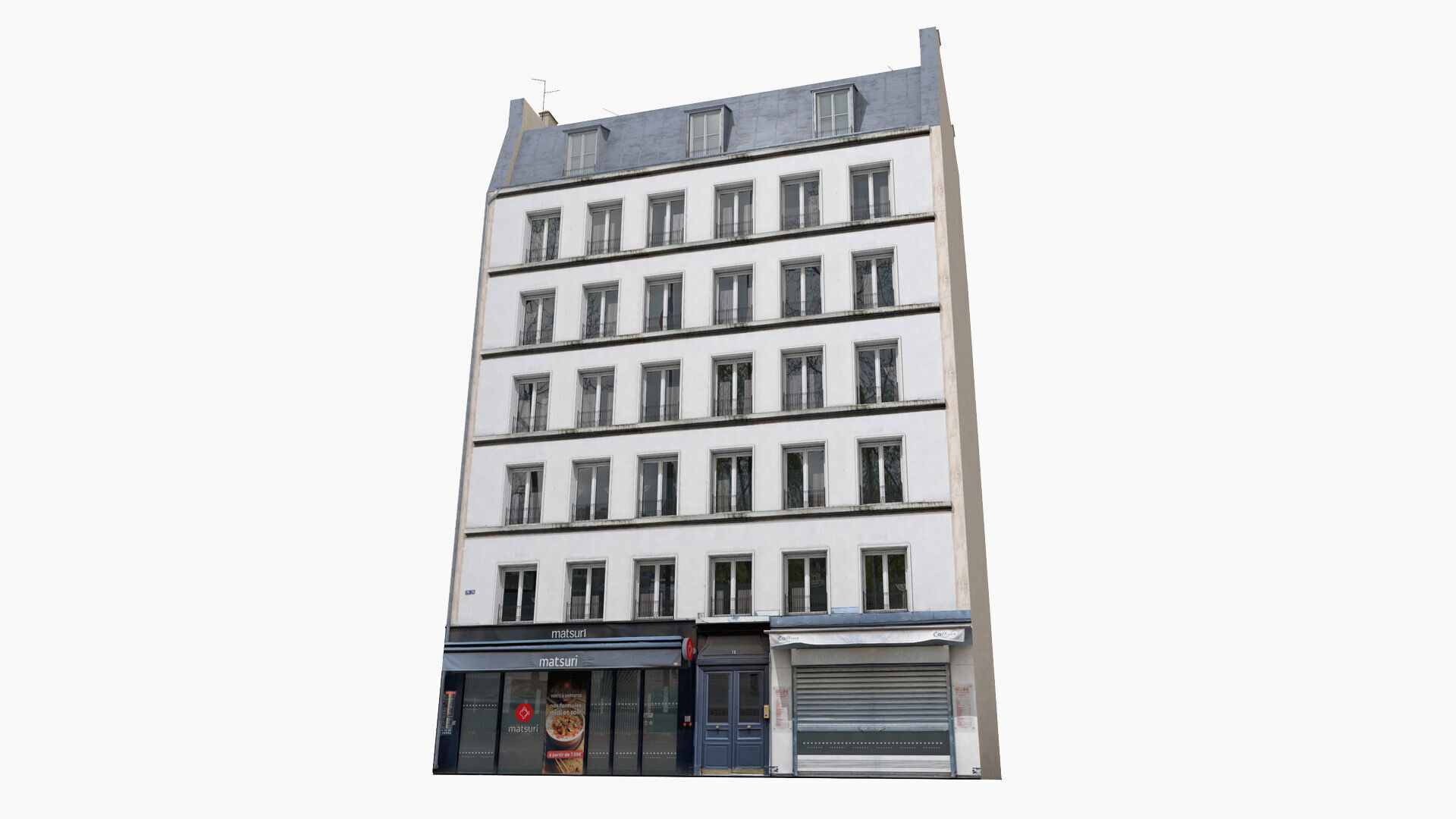 Paris Buildings Collection Low-poly 3D model_8