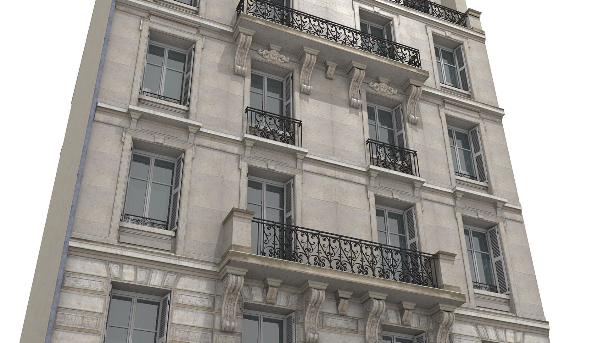 Paris Buildings Collection Low-poly 3D model_23