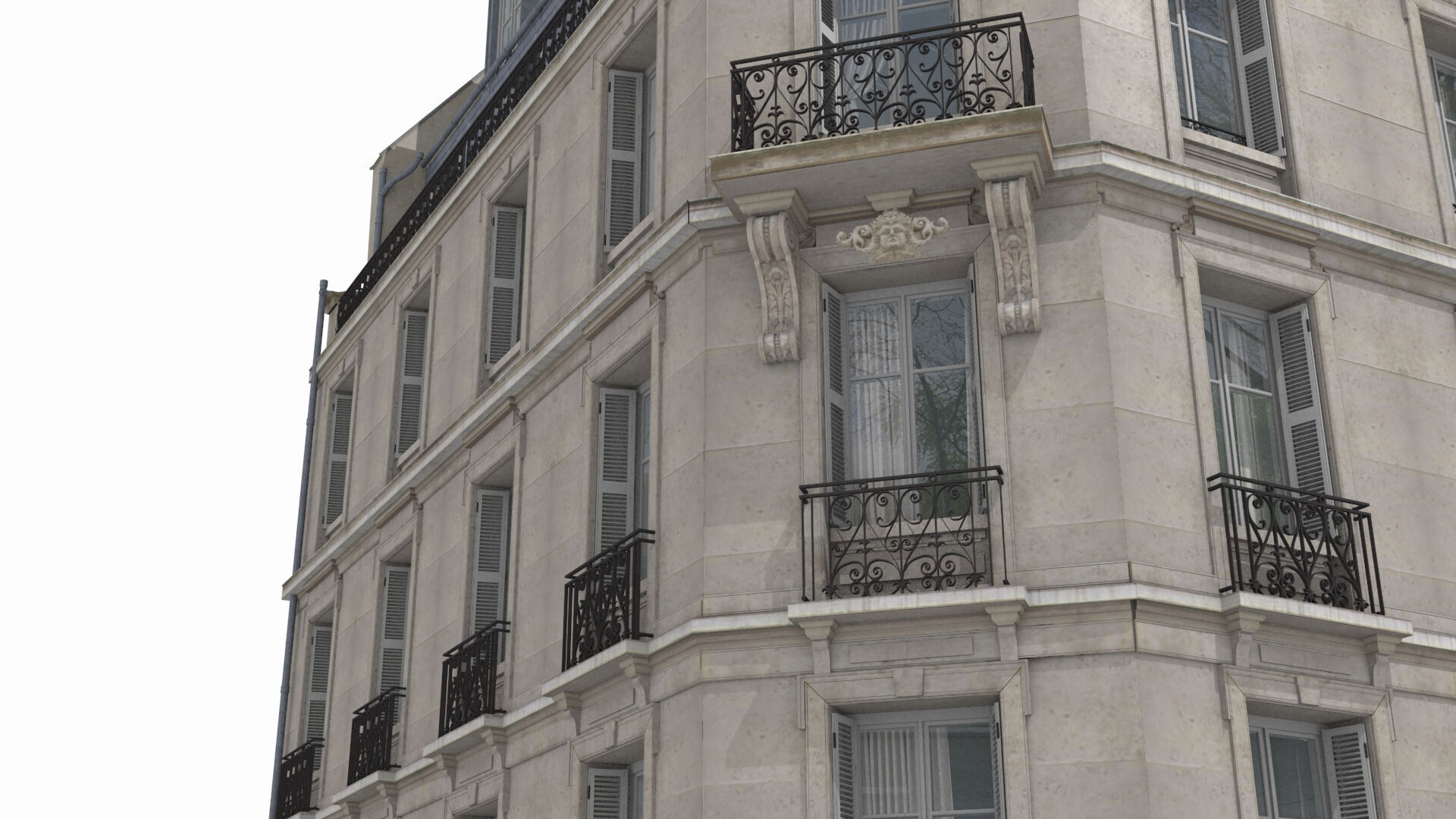 Paris Buildings Collection Low-poly 3D model_13