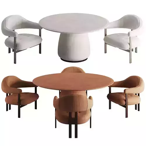 Cattelan Italia Botero Argile Table and Greta Lounge Chair