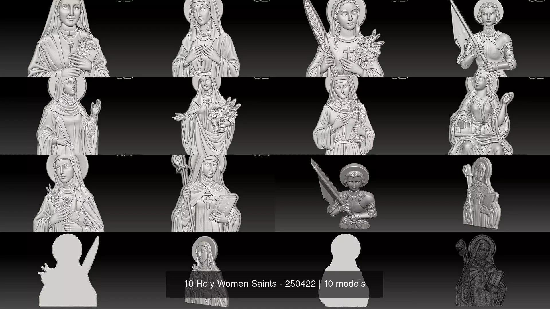 10 Holy Women Saints - 250422 3D Model Collection_1