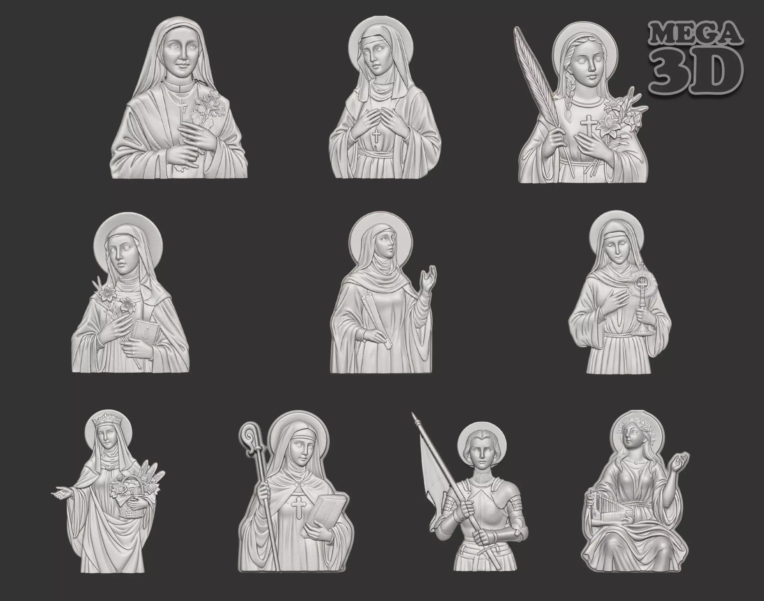 10 Holy Women Saints - 250422 3D Model Collection_0