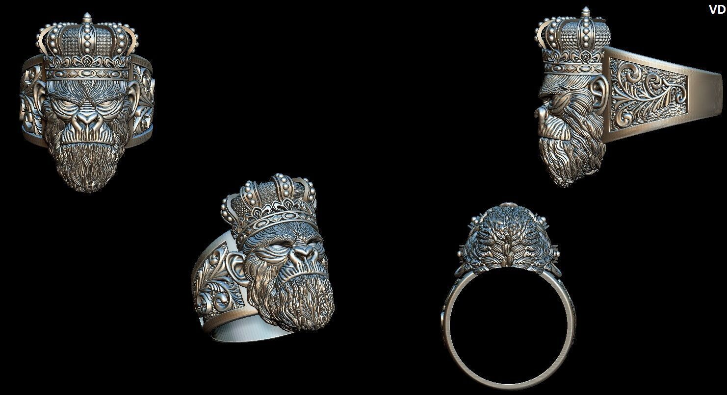 Gorilla Ring For Men 3D print model_4