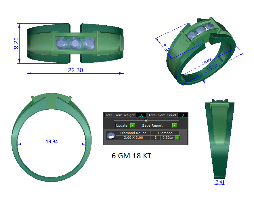 Mens Ring Render 3dm STL OBJ FBX Details 3D print model_1