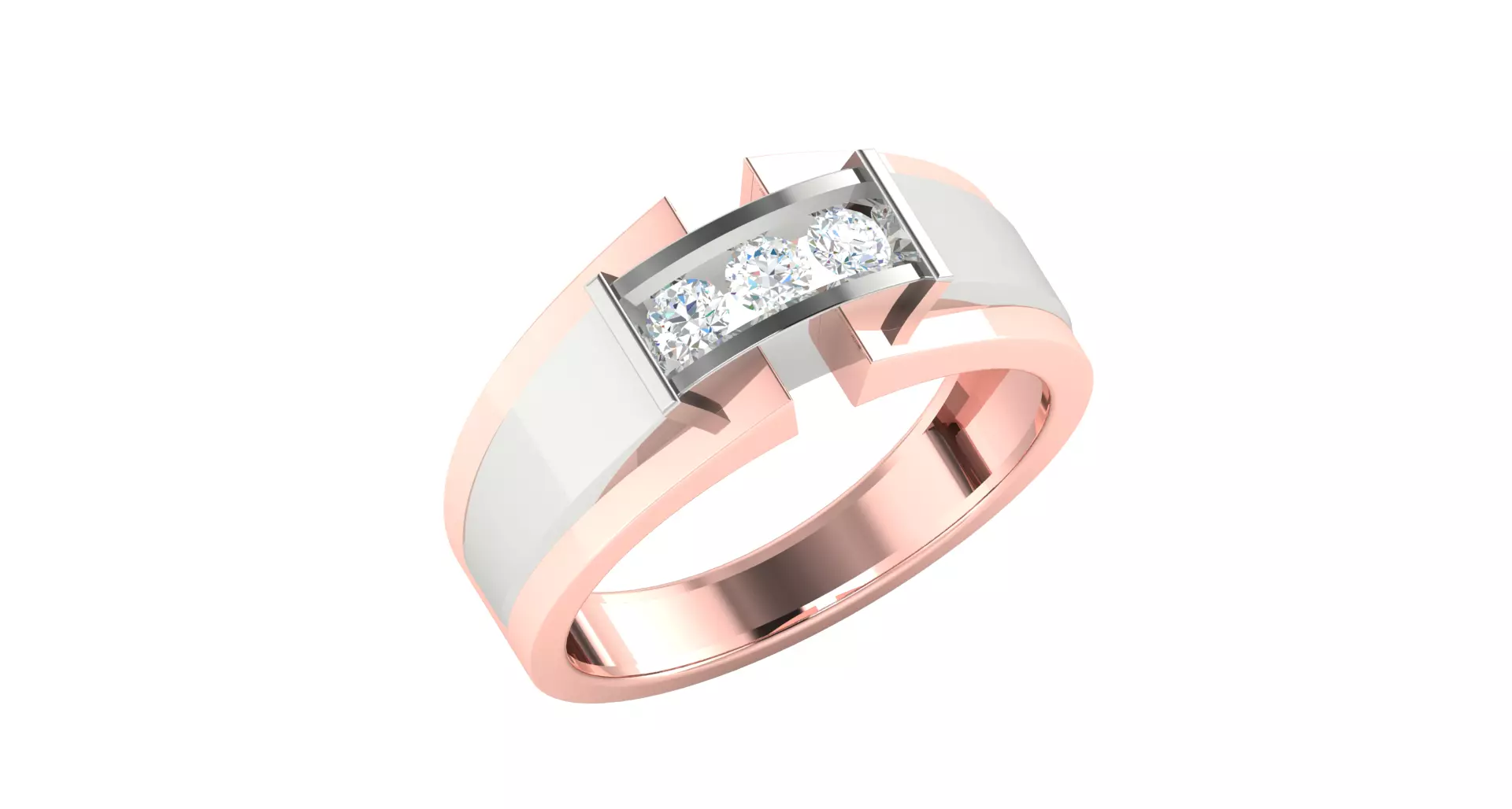 Mens Ring Render 3dm STL OBJ FBX Details 3D print model_0