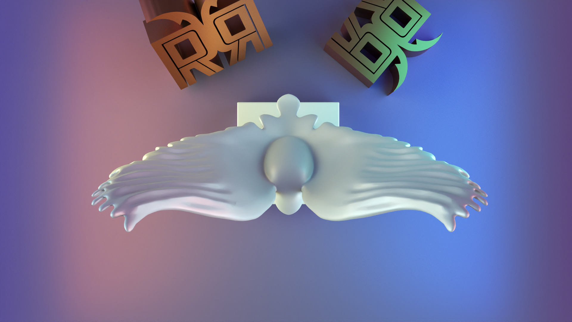 Golden Wings Majestic Bird Statue 3D print model_3