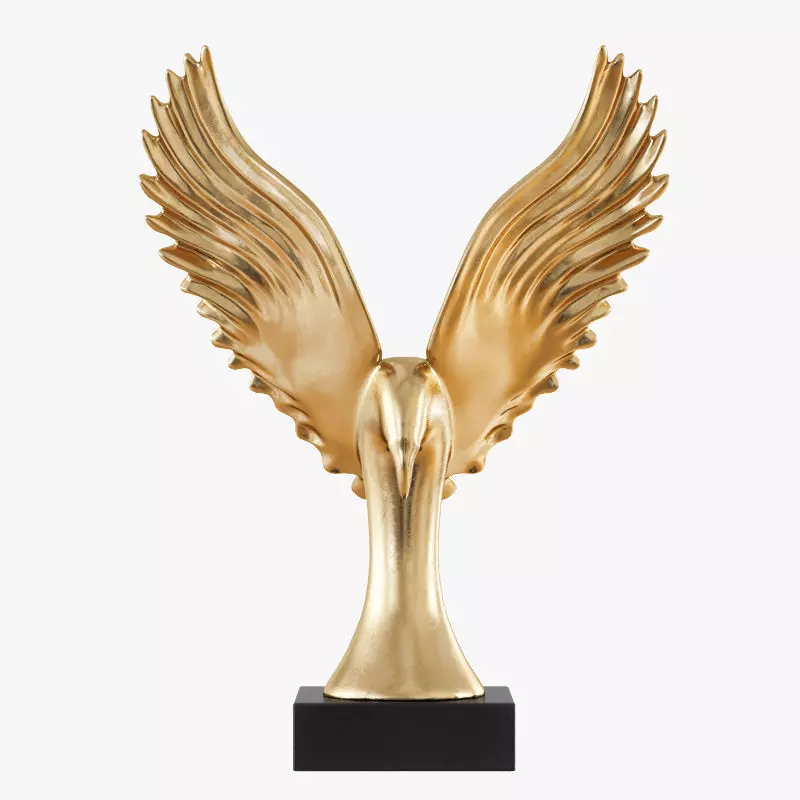 Golden Wings Majestic Bird Statue 3D print model_0