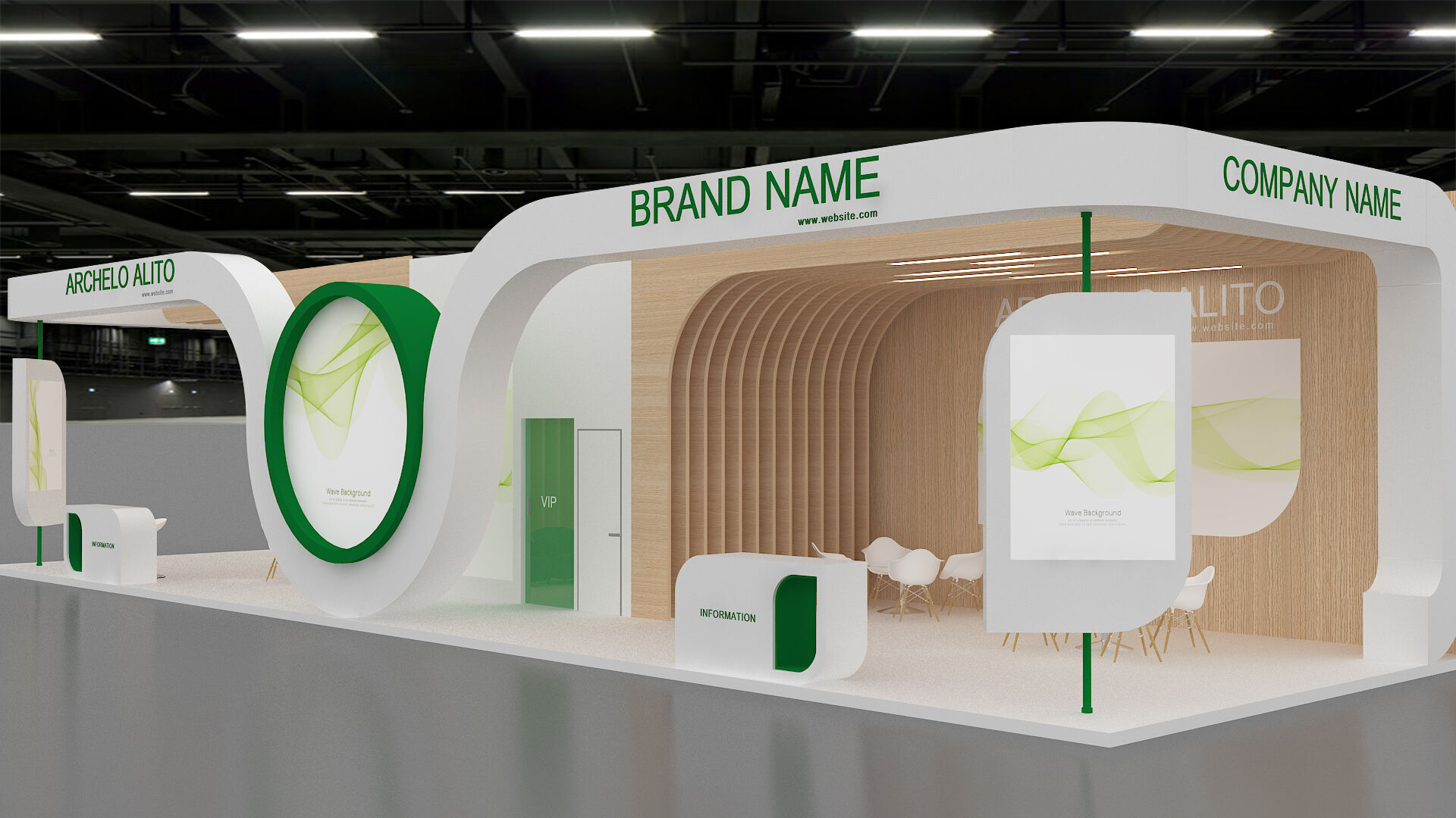 exhibition booth stand 3d model tradeshow 3D model_1