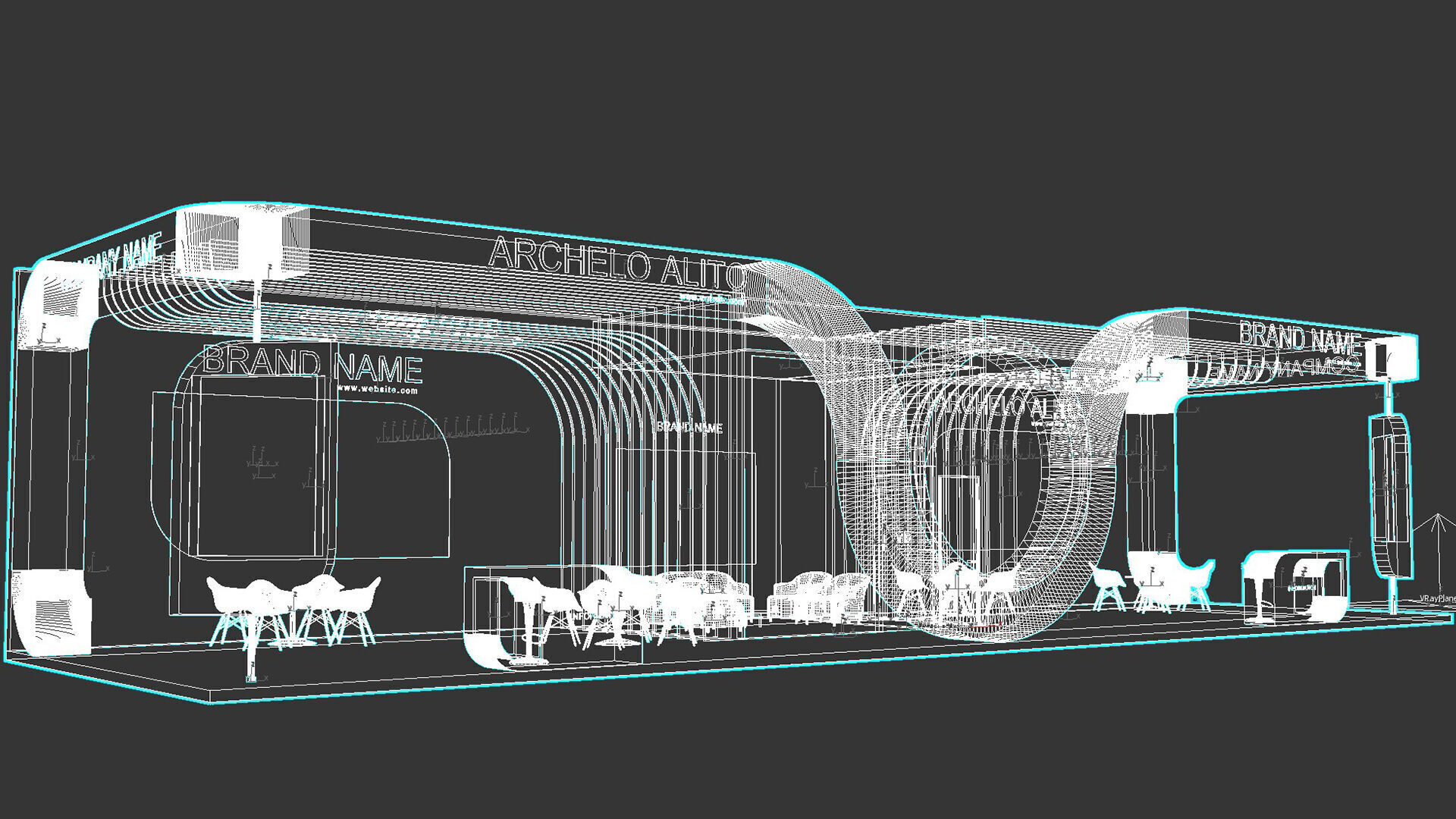 exhibition booth stand 3d model tradeshow 3D model_9