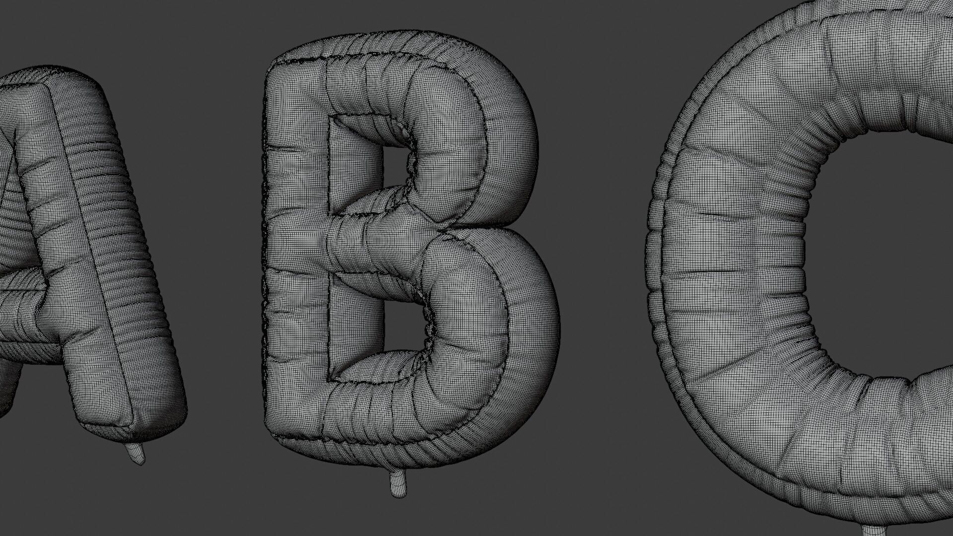 Alphabet Balloons 3D model_3