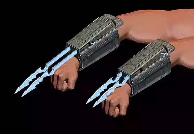 Predator Gauntlet Forearm Right removable blades scale 1 3D print model