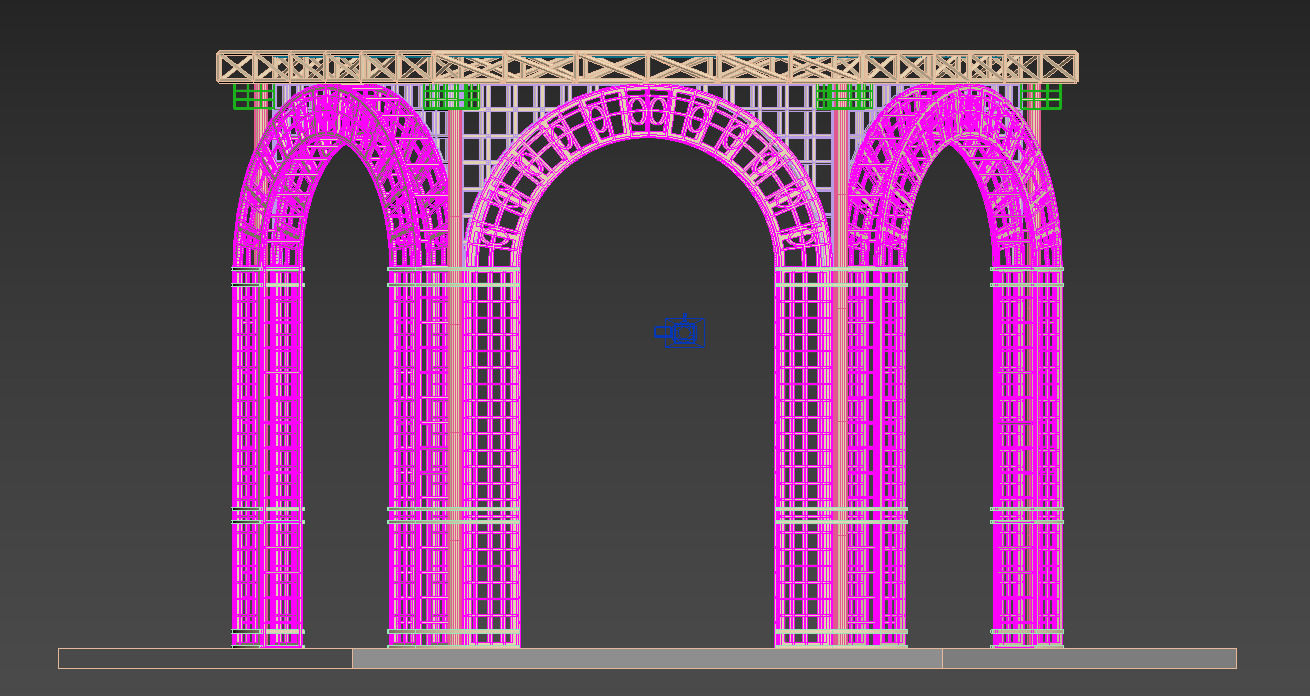 Gazebo Metal Dome Structure Gazebo Dome hexagon structure Arch 3D model_14