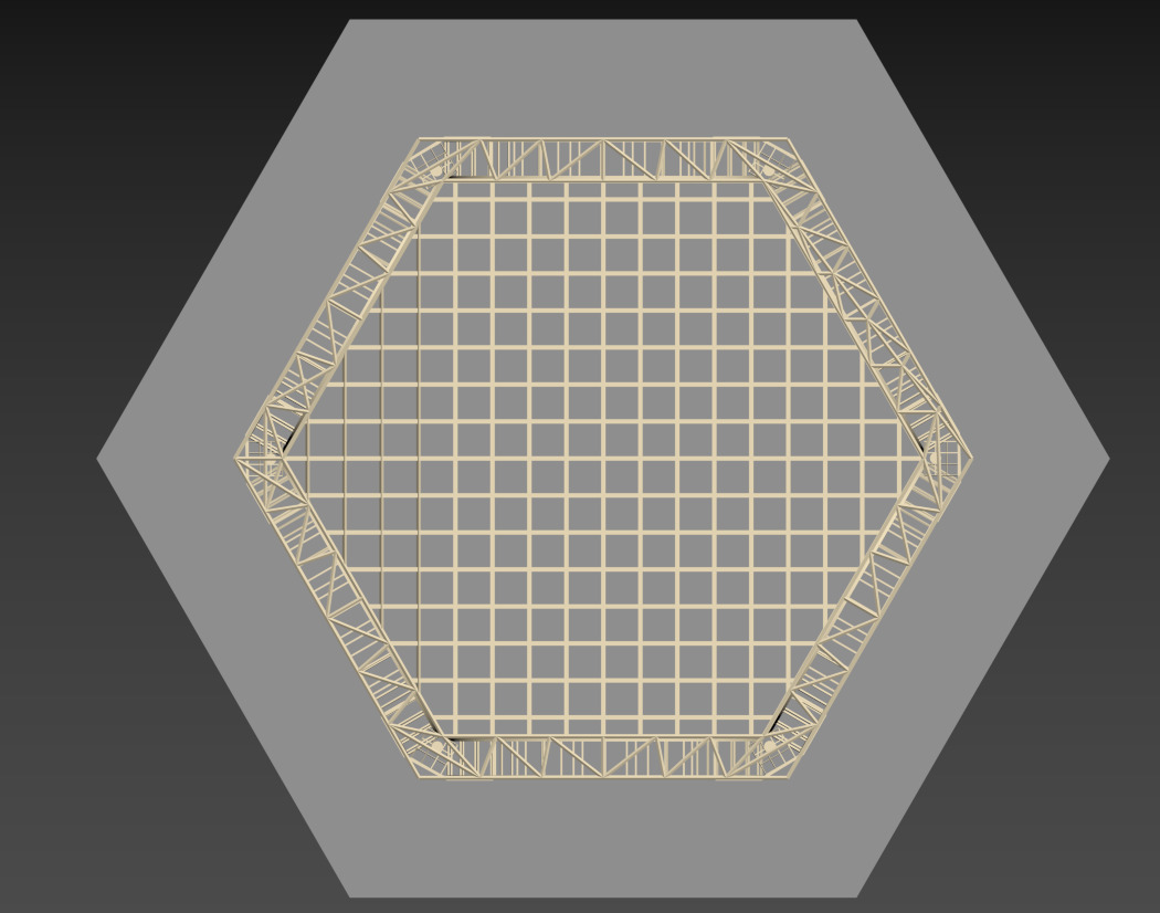 Gazebo Metal Dome Structure Gazebo Dome hexagon structure Arch 3D model_9