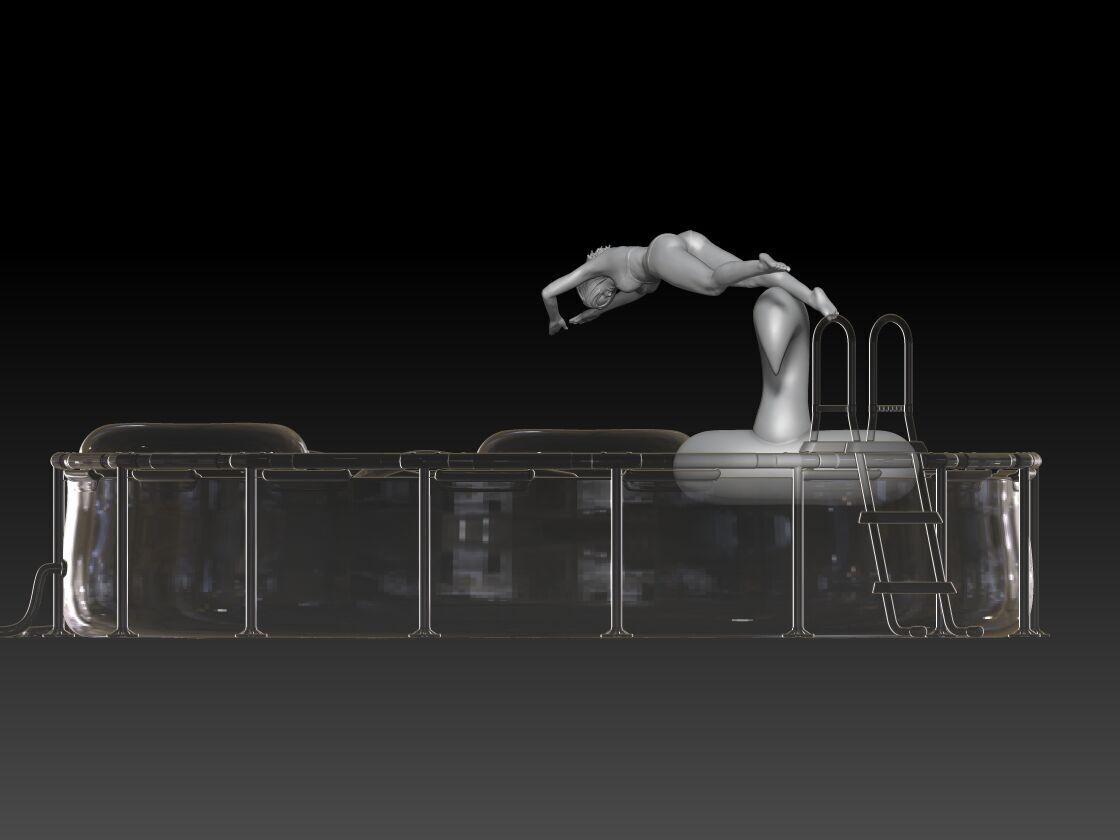 home pool girl 4 3D print model_1