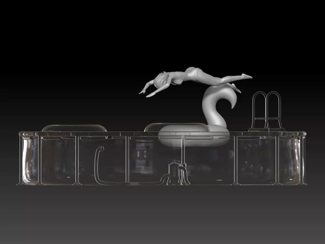 home pool girl 4 3D print model_0