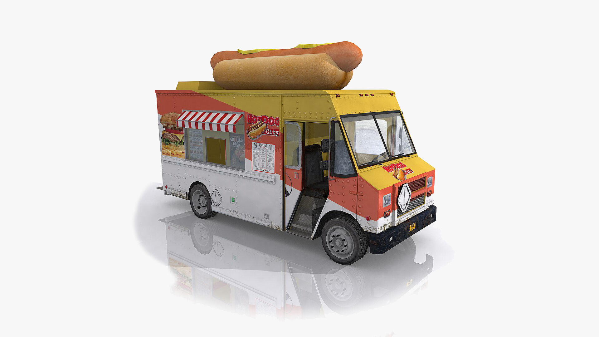 Food Trucks Collection Low-poly 3D model_4
