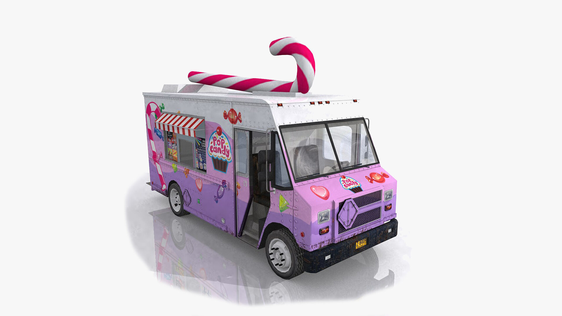 Food Trucks Collection Low-poly 3D model_6