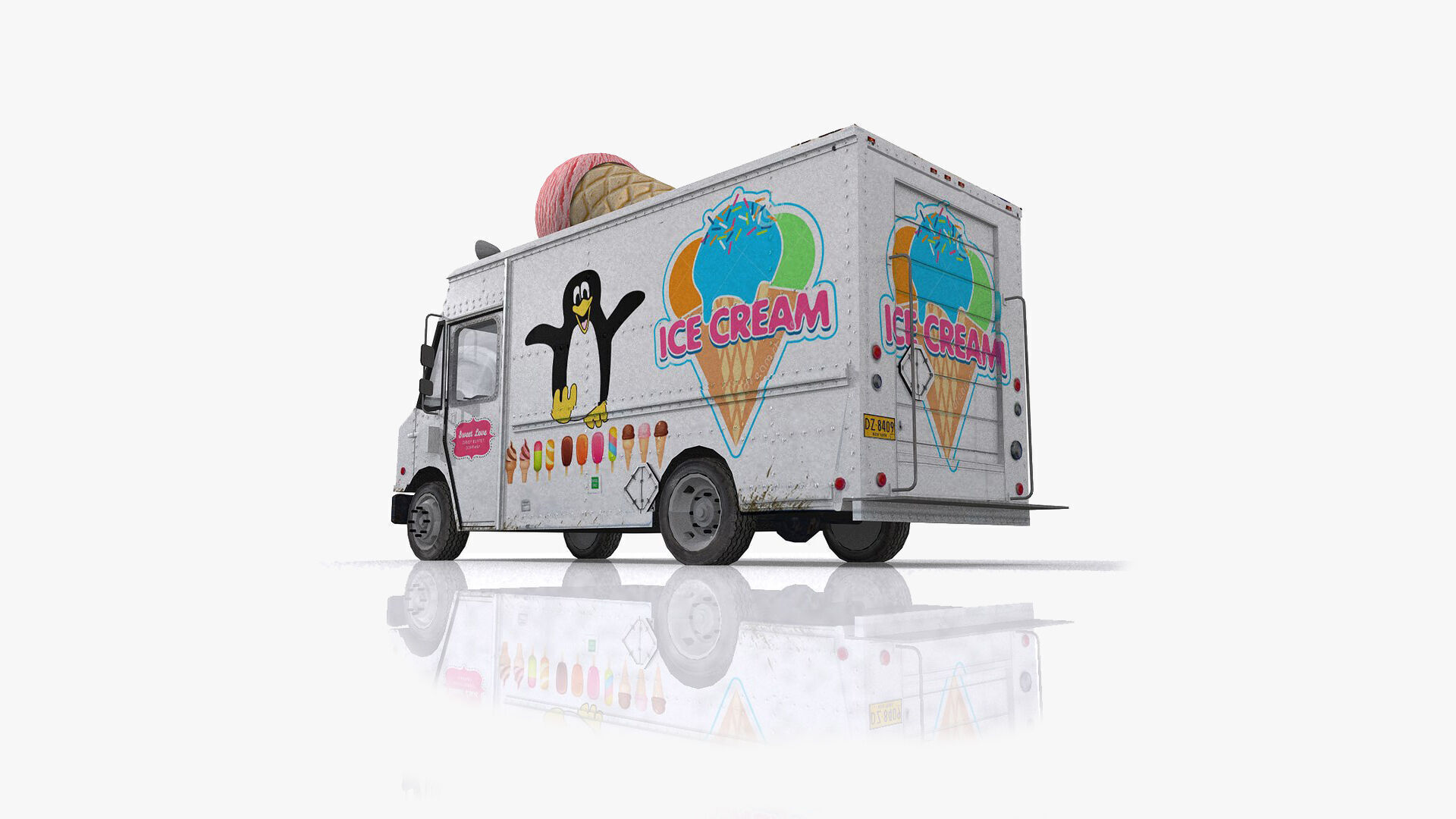 Food Trucks Collection Low-poly 3D model_9