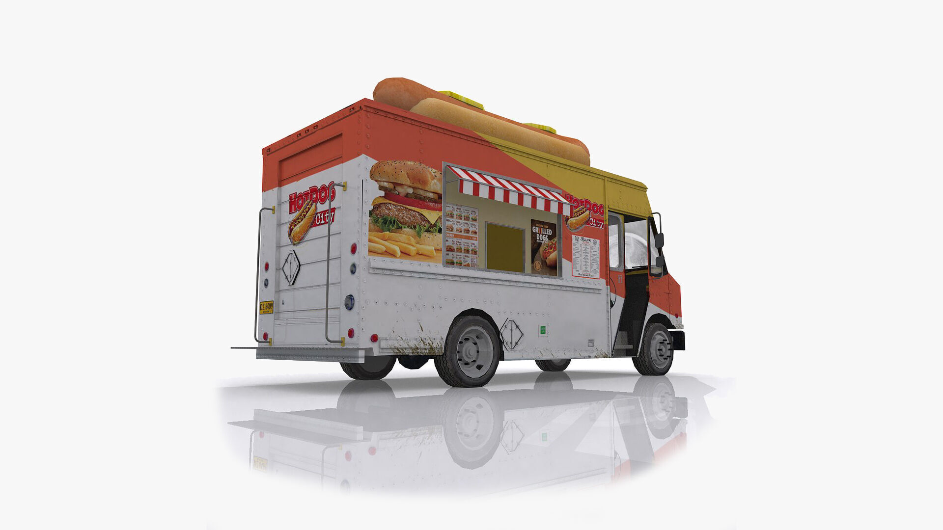 Food Trucks Collection Low-poly 3D model_7
