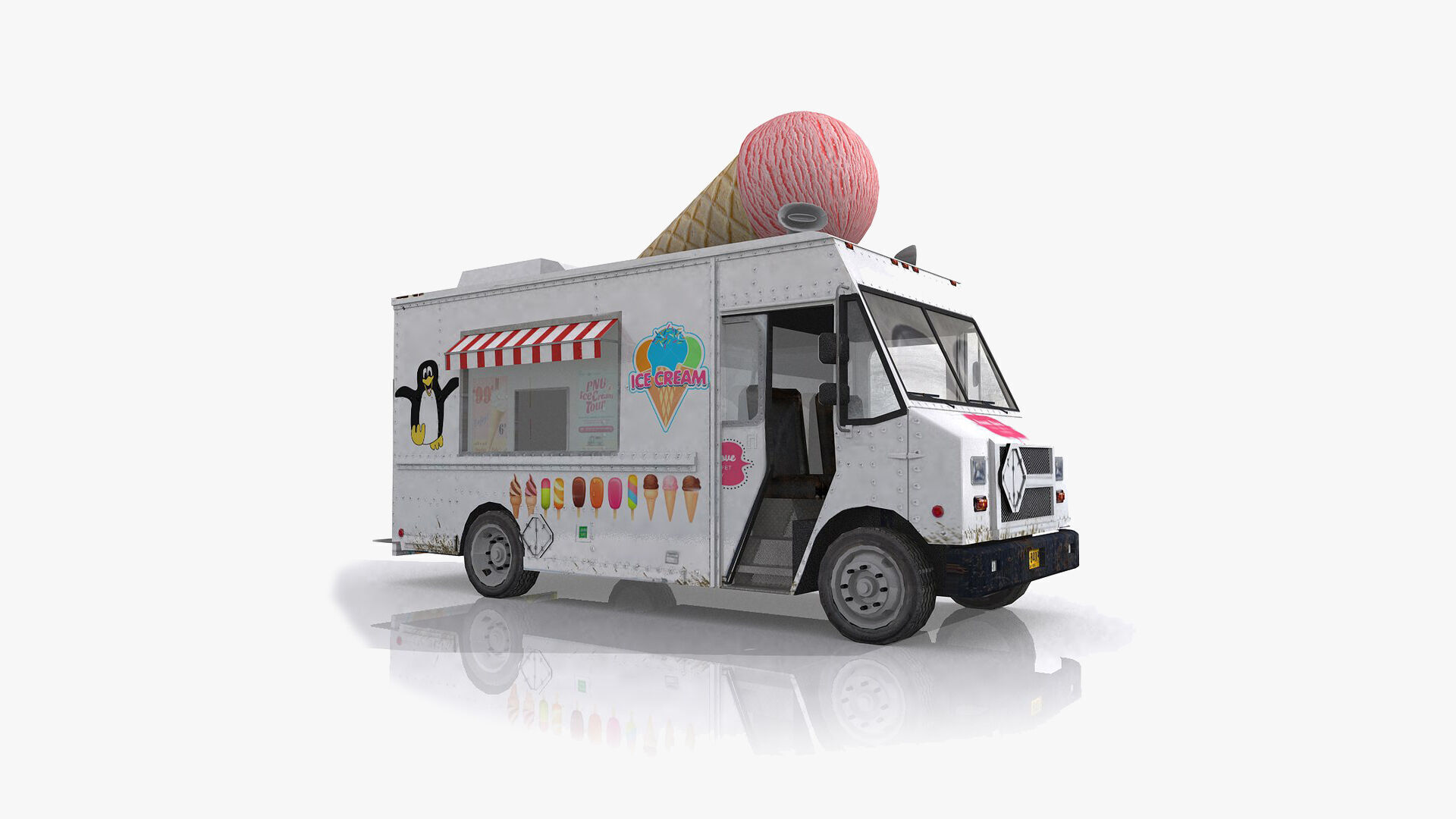Food Trucks Collection Low-poly 3D model_5