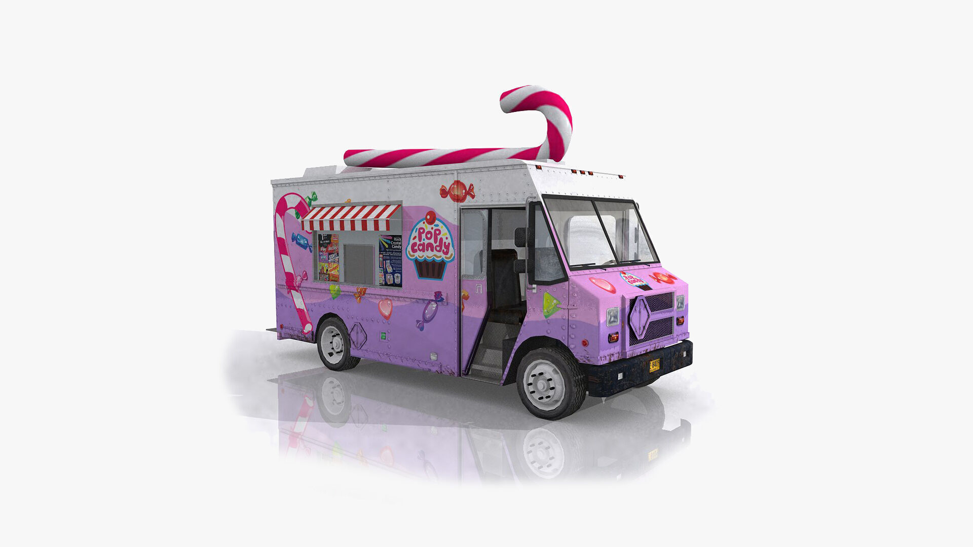 Food Trucks Collection Low-poly 3D model_8
