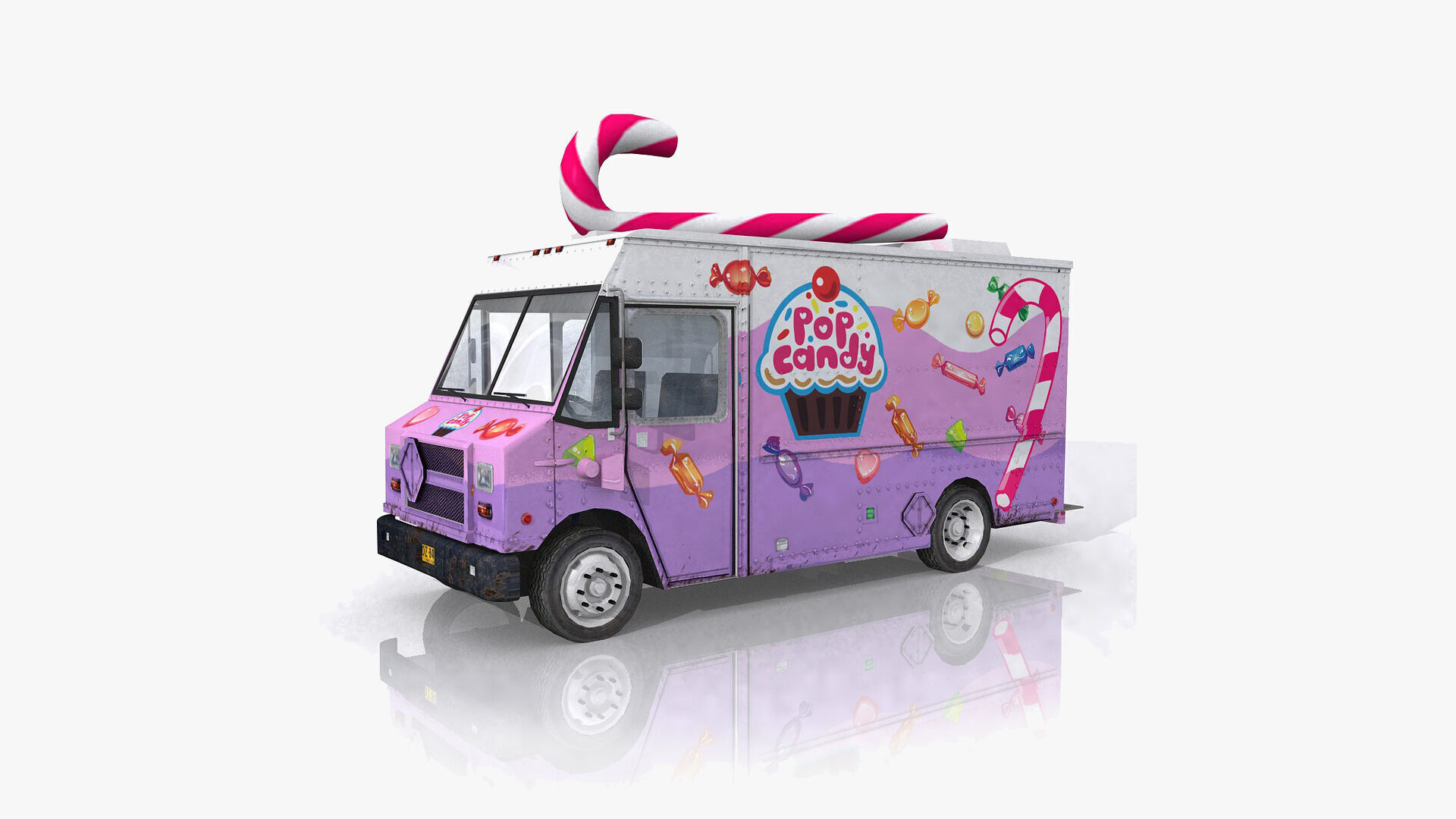 Food Trucks Collection Low-poly 3D model_3