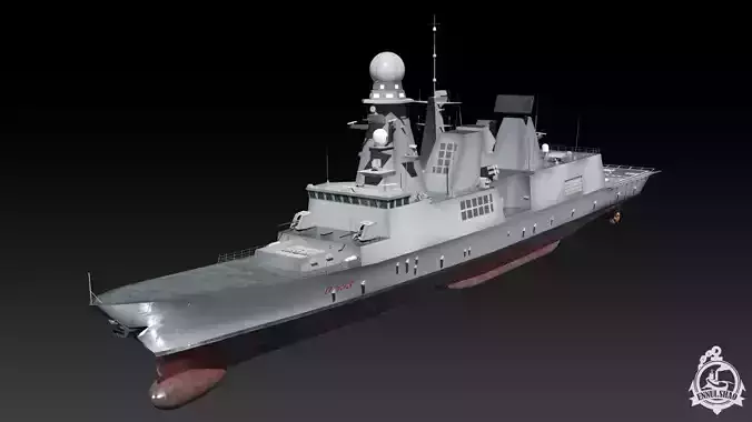 Horizon class destroyer ITS Andrea Doria Low-poly 3D model