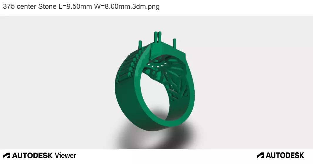 Radiant Emerald Cut Stone Ring 3D print model